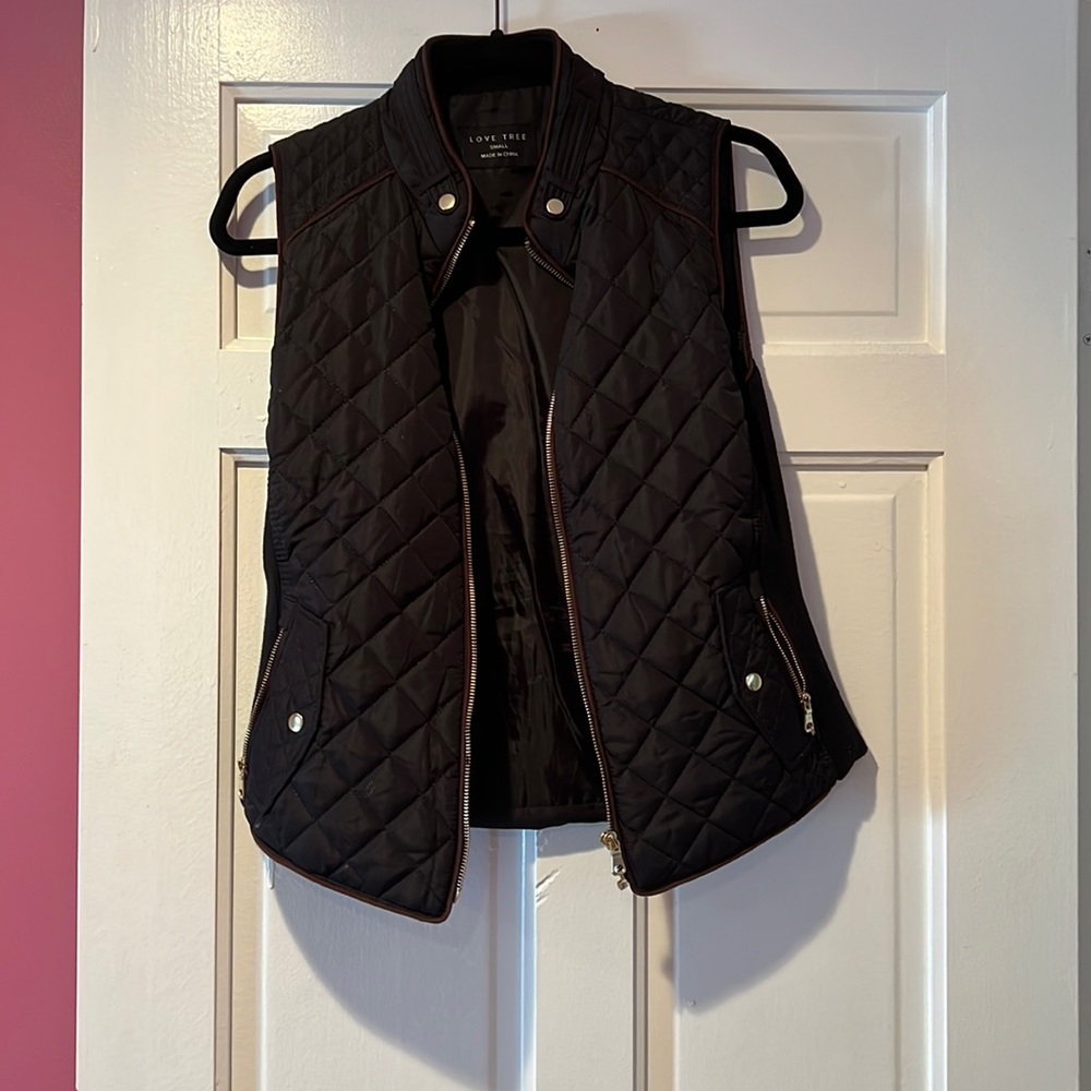 Black quilted vest